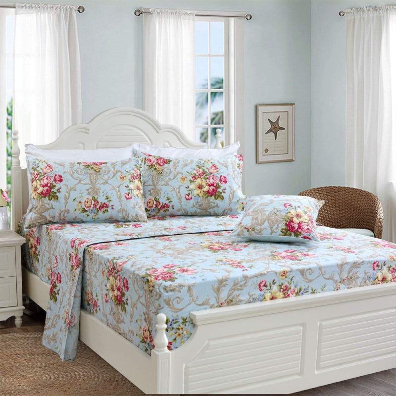 This bedroom features a FADFAY four-piece bedding sheet Set.