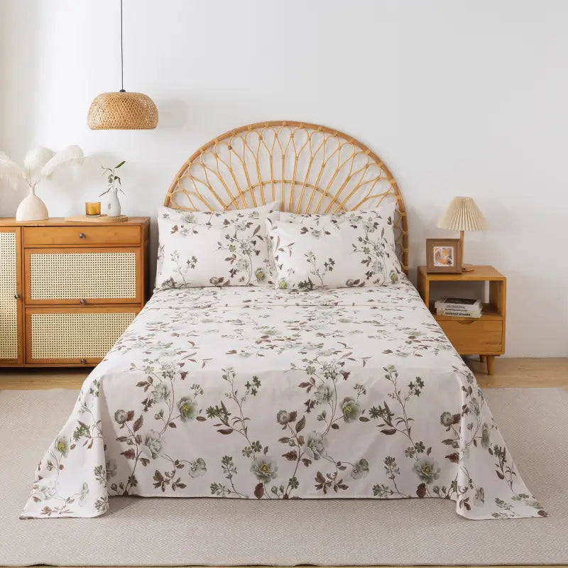 This bedroom features a FADFAY four-piece bedding sheet Set.