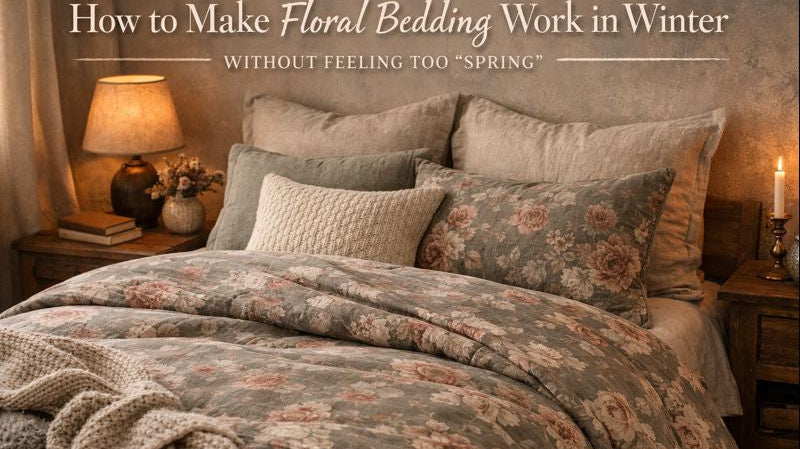 How to Make Floral Bedding Work in Winter Without Feeling Too “Spring”