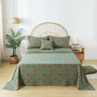 This bedroom features FADFAY's flat sheet, fitted sheet, and pillowcases.